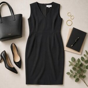 MM Lafleur Black Everstretch Sleeveless Maggie Dress Sz. +2 (2X) Minimalist